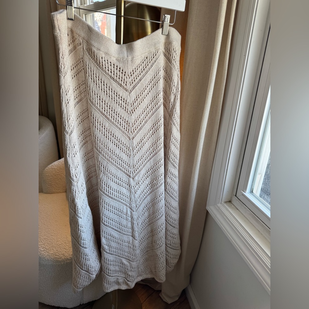 Elegant Coldwater Creek Cream Knit Skirt | 2X Large - Picture 5 of 5